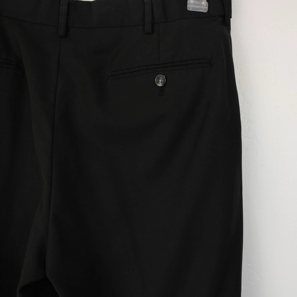 Men’s Croft & Barrow Black Slacks Career Dress Pants, Size 36 x 28, Flat Front - Picture 8 of 11